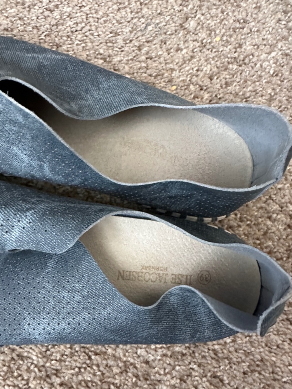 Ilse Jacobsen Tulip 139 Blue Denim Look Slip-on Shoes Women's Size 8.5-9 Boho - Picture 12 of 16